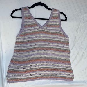 Knit tank top. (Lavender, salmon, white, heather gray)